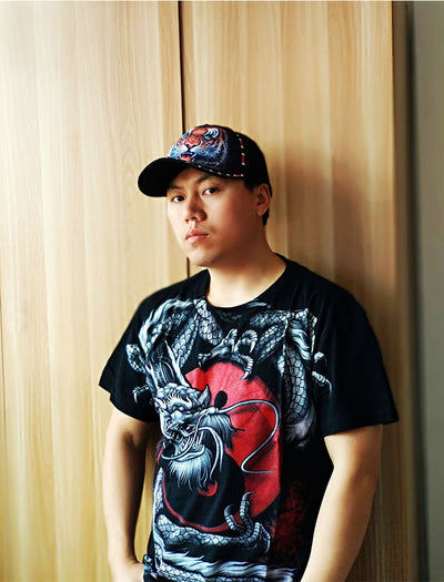 Gorra de Béisbol Negra para Hombre con Cabeza de Tigre Verde - Image 7
