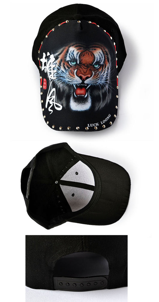 Gorra de Béisbol Negra para Hombre con Cabeza de Tigre Verde - Image 8