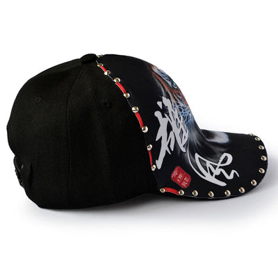 Gorra de Béisbol Negra para Hombre con Cabeza de Tigre Verde - Image 5