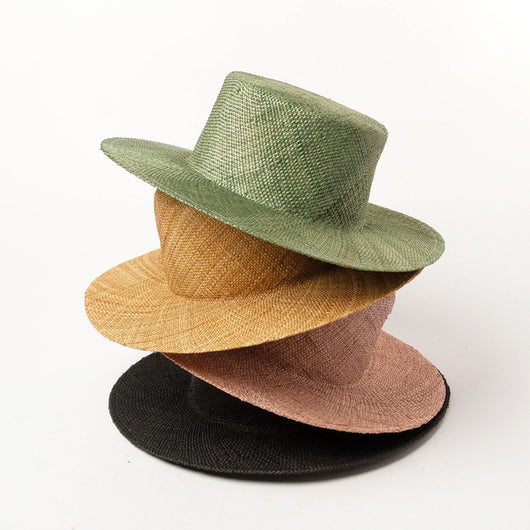 Sombrero de Paja Plano Teñido Europeo y Americano
