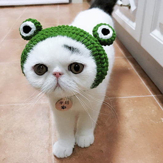 Gorro Tejido Divertido para Mascotas - Disfraz de Perro y Gato