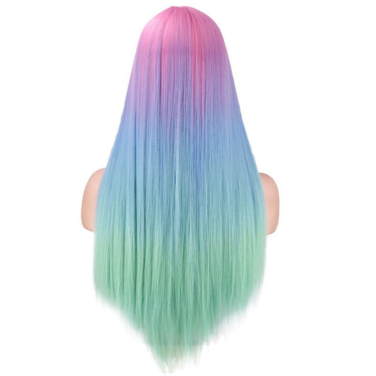 Peluca Larga Degradada con Cabello Liso y Efecto Tie-Dye - Image 8