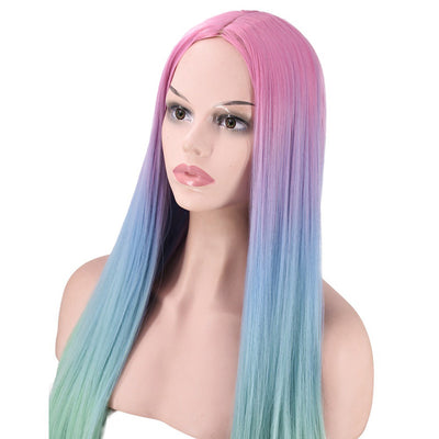 Peluca Larga Degradada con Cabello Liso y Efecto Tie-Dye - Image 10