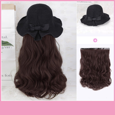 Peluca Sombrero Integrado Ondas Grandes Cabello Largo Rizos - Image 7