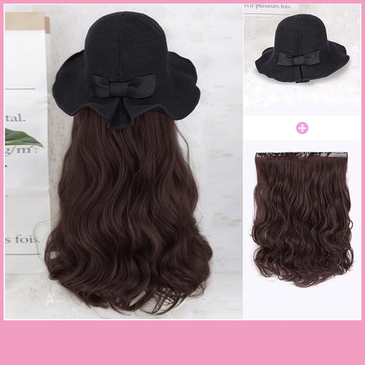 Peluca Sombrero Integrado Ondas Grandes Cabello Largo Rizos - Image 7