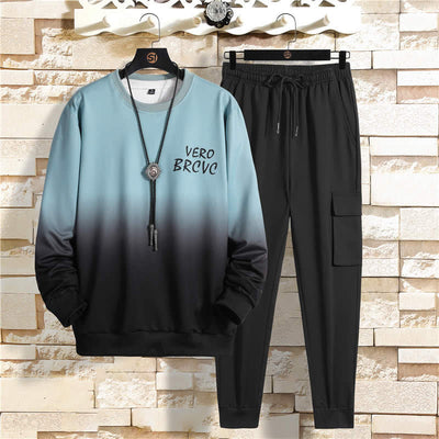 Suéter Cómodo de Cuello Redondo y Pantalones Largos Estilo Coreano para Hombre - Image 9