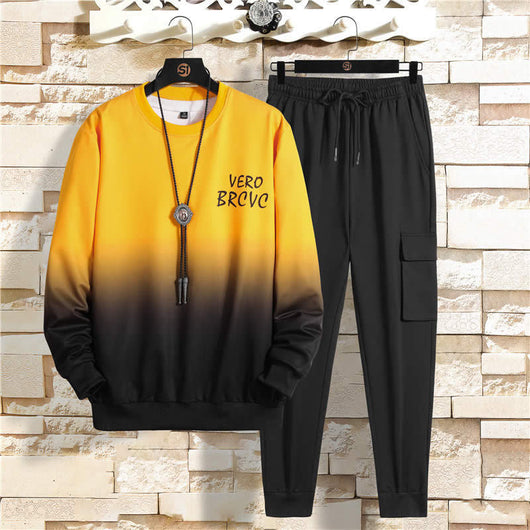 Suéter Cómodo de Cuello Redondo y Pantalones Largos Estilo Coreano para Hombre