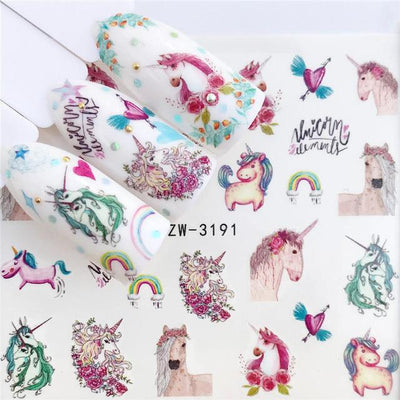 Calcomanías de Agua para Uñas Serie Flamencos y Frutas - 32 Diseños - Image 20