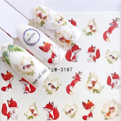 Calcomanías de Agua para Uñas Serie Flamencos y Frutas - 32 Diseños - Image 8