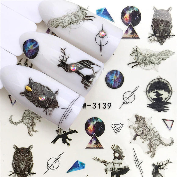 Calcomanías de Agua para Uñas con Diseño Watermark - Pegatinas Decorativas de Transferencia