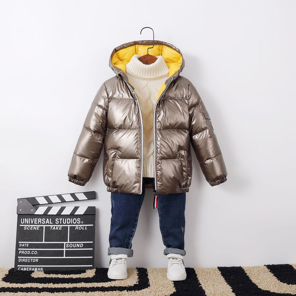 Chaqueta Acolchada Impermeable con Diseño Espacial para Niños