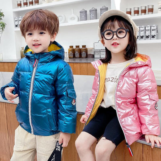 Chaqueta Acolchada Impermeable con Diseño Espacial para Niños