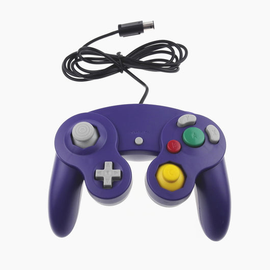White wired game controller for NGC console with gray D-pad, analog sticks, and colored face buttons. - Image 3