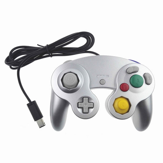 White wired game controller for NGC console with gray D-pad, analog sticks, and colored face buttons. - Image 4