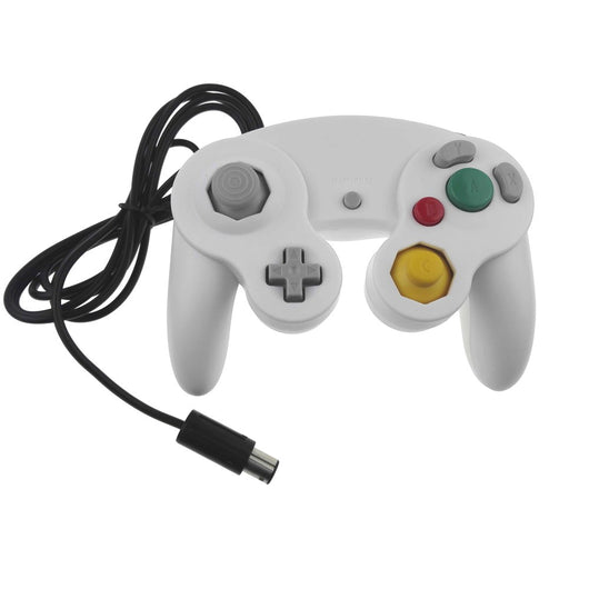 White wired game controller for NGC console with gray D-pad, analog sticks, and colored face buttons. - Image 5