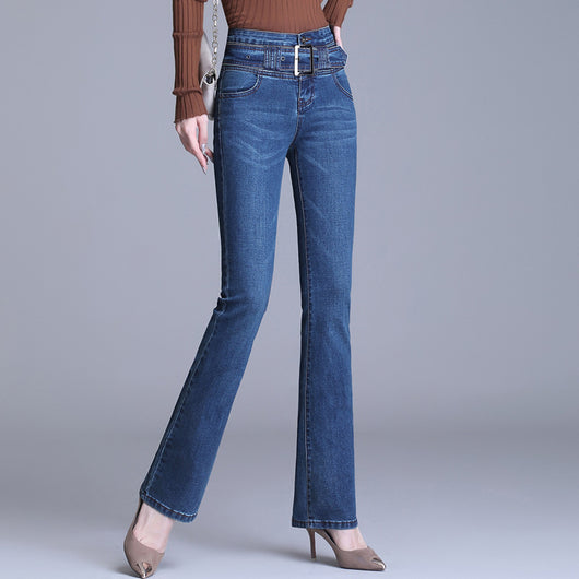 Jeans Bootcut Cintura Alta Estilo Coreano 100% Algodón - Image 6