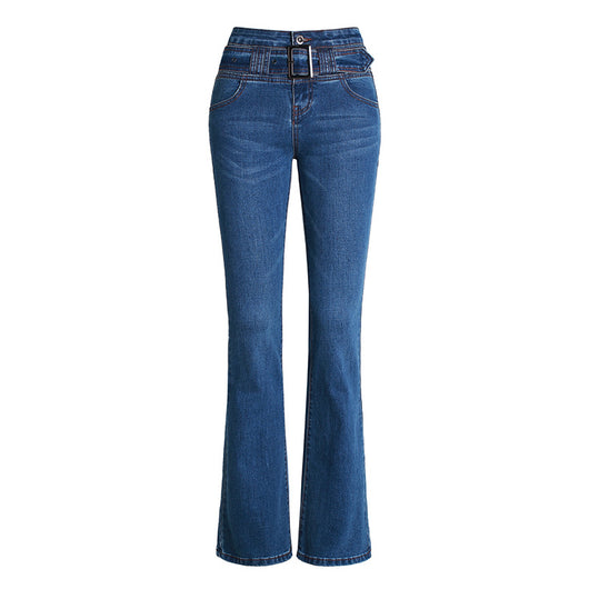 Jeans Bootcut Cintura Alta Estilo Coreano 100% Algodón - Image 7