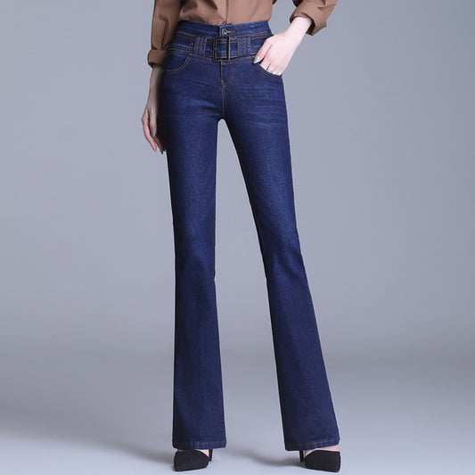 Jeans Bootcut Cintura Alta Estilo Coreano 100% Algodón - Image 2
