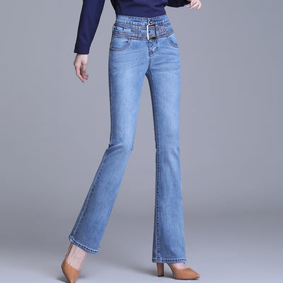 Jeans Bootcut Cintura Alta Estilo Coreano 100% Algodón - Image 4