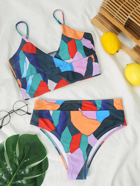 Traje de Baño Bikini Escotado con Estampado Geométrico - Image 10