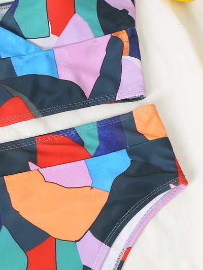 Traje de Baño Bikini Escotado con Estampado Geométrico - Image 11