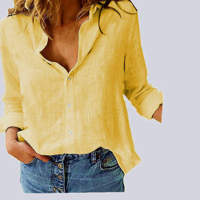 Camisa de Manga Larga con Solapa y Botones para Mujer - Image 3