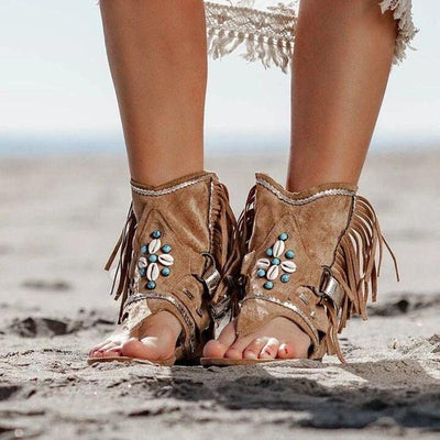 Sandalias de Playa para Mujer con Flecos y Cuentas - Image 12