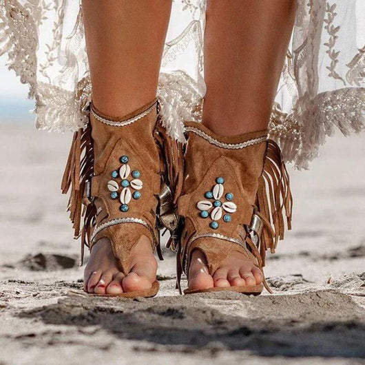 Sandalias de Playa para Mujer con Flecos y Cuentas - Image 6