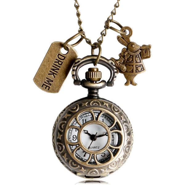 Reloj de Bolsillo Vintage Alice con Diseño Calado de Pétalos