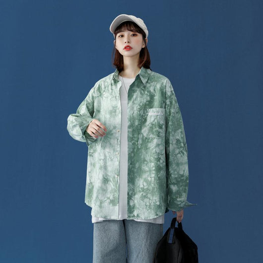 Blusa Tie-Dye Morada de Manga Larga para Mujer - Otoño Temprano - Image 7