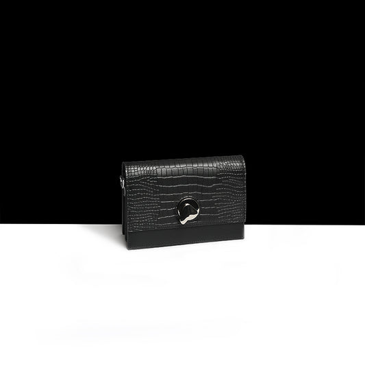 Bolso de Cuero Pequeño con Cadena - Bandolera Cuadrada para Mujer