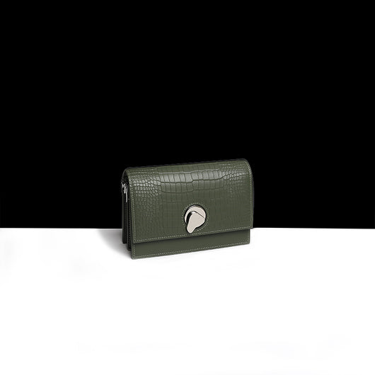Bolso de Cuero Pequeño con Cadena - Bandolera Cuadrada para Mujer - Image 3
