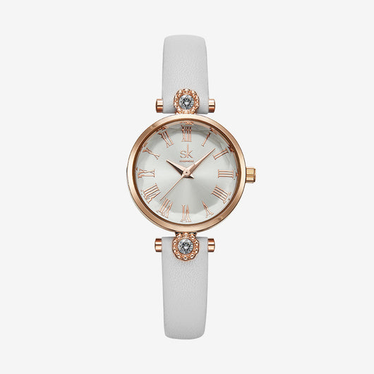 Reloj de Dama con Diamantes Incrustados y Cristal Floral - Image 8