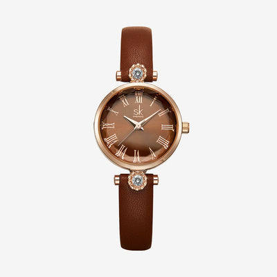 Reloj de Dama con Diamantes Incrustados y Cristal Floral - Image 9