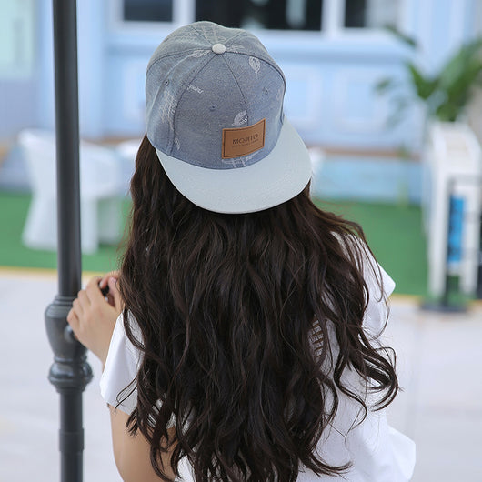 Gorra de Béisbol Denim Casual con Parches de Letras Graffiti - Image 7