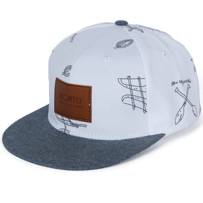 Gorra de Béisbol Denim Casual con Parches de Letras Graffiti