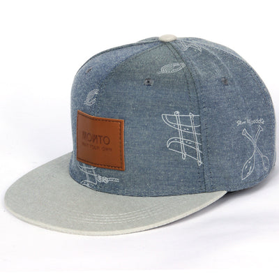 Gorra de Béisbol Denim Casual con Parches de Letras Graffiti - Image 4