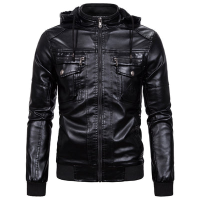 Chaqueta de Cuero con Forro Polar y Capucha - Image 11