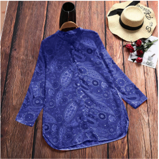 Blusa Estampada Digital con Solapa para Mujer - Image 15