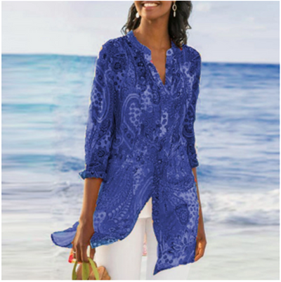 Blusa Estampada Digital con Solapa para Mujer - Image 2