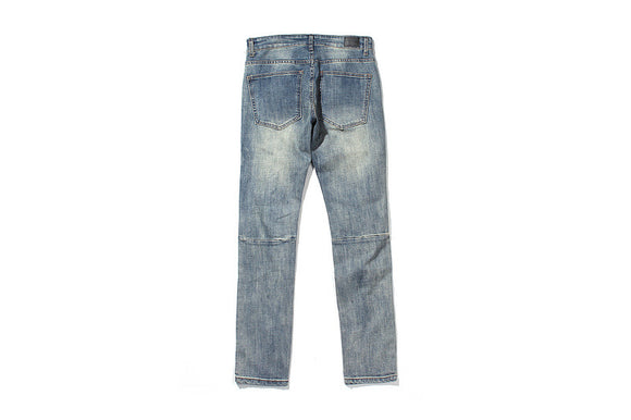 Jeans Slim Fit a Cuadros con Detalles Rotos y Micro Elasticidad