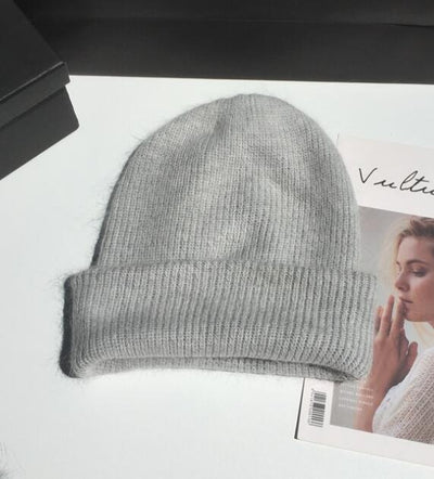 Gorro Tejido de Invierno con Pelaje de Conejo - Beanie Cálido para Mujer - Image 16