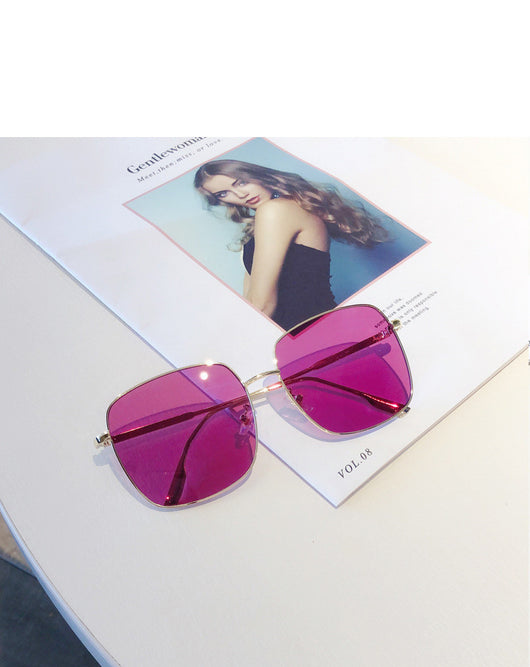 Gafas de Sol Cuadradas Transparentes Rosa - Image 8