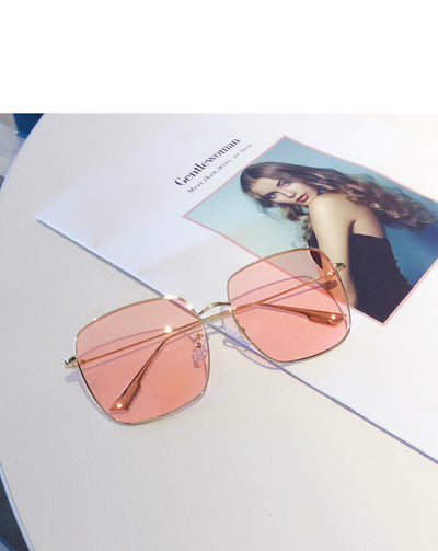 Gafas de Sol Cuadradas Transparentes Rosa - Image 2