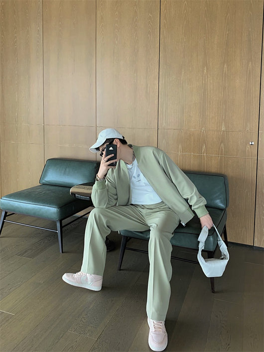 Traje Casual de Dos Piezas con Pantalón Drapeado para Hombre - Otoño Temprano - Image 10