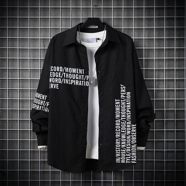 Camisa Casual Hombre Manga Larga Estilo Coreano Primavera Otoño