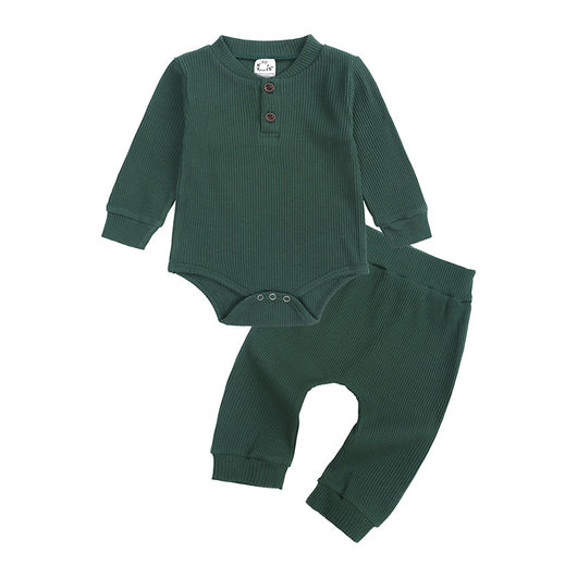 Conjunto de Dos Piezas para Bebé con Pantalón a Rayas - Romper Casual Infantil - Image 6