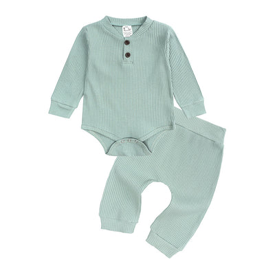 Conjunto de Dos Piezas para Bebé con Pantalón a Rayas - Romper Casual Infantil - Image 4