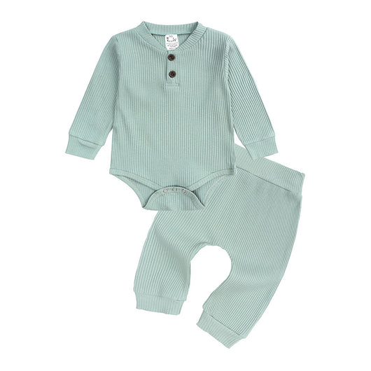 Conjunto de Dos Piezas para Bebé con Pantalón a Rayas - Romper Casual Infantil - Image 4