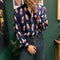 Camisa Manga Larga Slim Fit con Estampado de Plumas